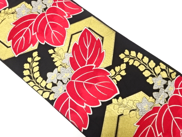 アンティーク　亀甲に桐模様織り出し袋帯（着用可）